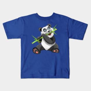 Panda Eating Bamboo Kids T-Shirt